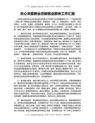 关心关爱新业态新就业群体工作汇报