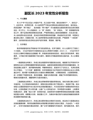 副区长2023年党性分析报告