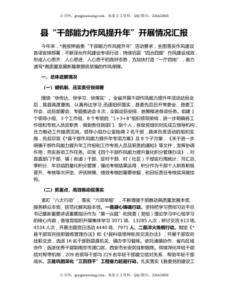 县“干部能力作风提升年”开展情况汇报