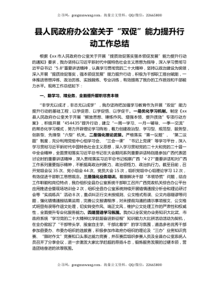 县人民政府办公室关于“双促”能力提升行动工作总结