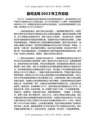 县司法局2023年工作总结