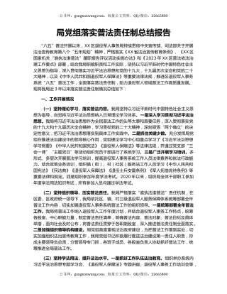 局党组落实普法责任制总结报告