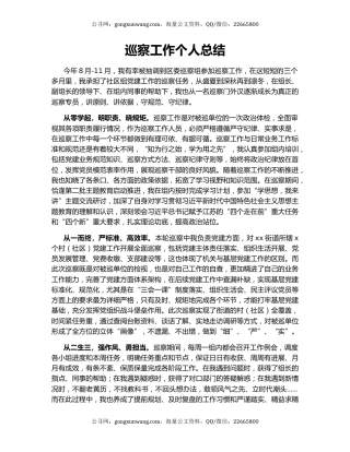 巡察工作个人总结