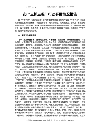 市“三抓三促”行动开展情况报告