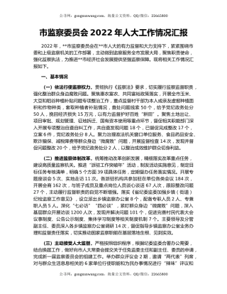 市监察委员会2022年人大工作情况汇报