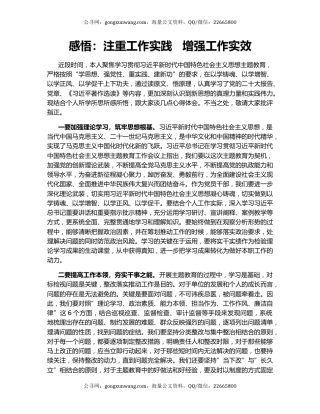 感悟：注重工作实践   增强工作实效