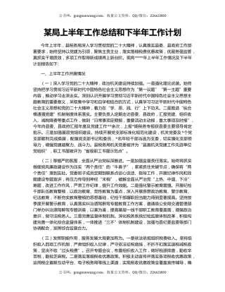 某局上半年工作总结和下半年工作计划（2）
