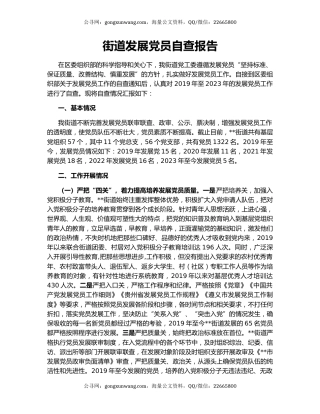 街道发展党员自查报告