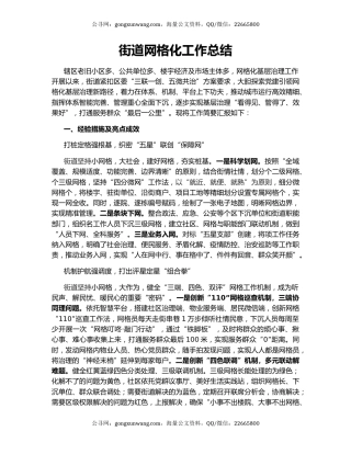 街道网格化工作总结