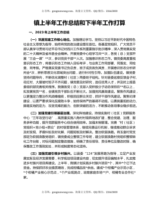 镇上半年工作总结和下半年工作打算