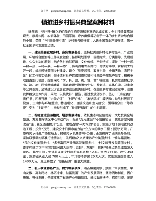 镇推进乡村振兴典型案例材料