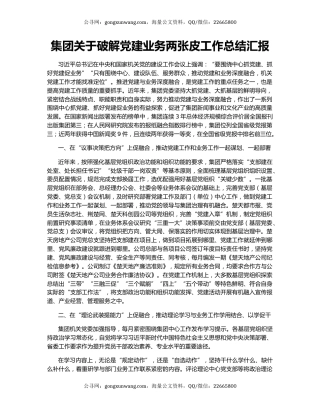 集团关于破解党建业务两张皮工作总结汇报