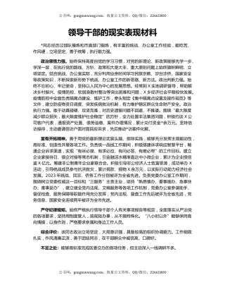 领导干部的现实表现材料