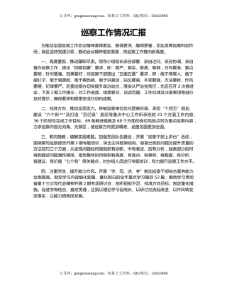 巡察工作情况汇报