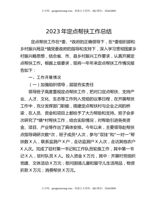 2023年定点帮扶工作总结