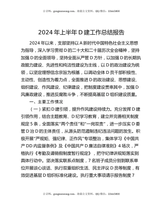 2024年上半年党建工作总结报告