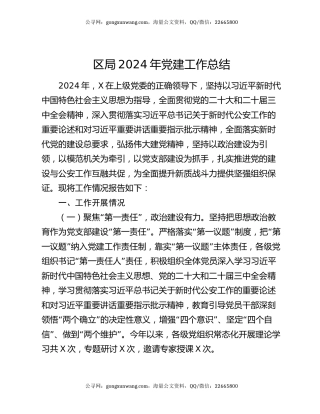 区局2024年党建工作总结