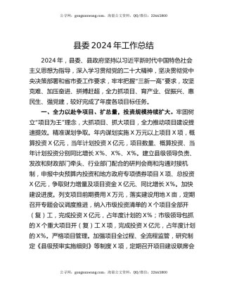 县委2024年工作总结（2）