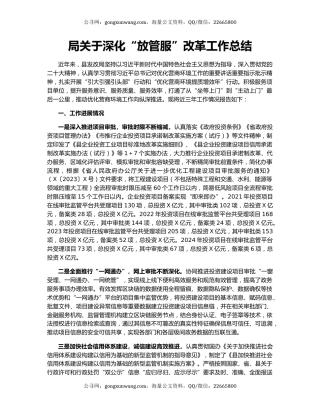 局关于深化“放管服”改革工作总结