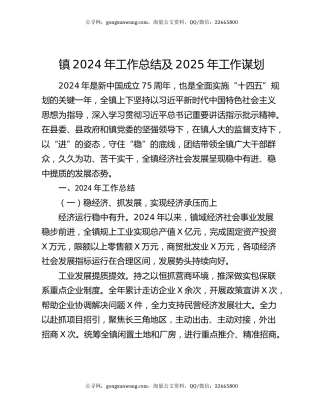 镇2024年工作总结及2025年工作谋划（2）