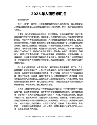 2025年入团思想汇报