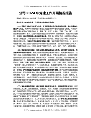 公司2024年党建工作开展情况报告