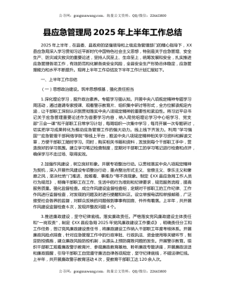 县应急管理局2025年上半年工作总结
