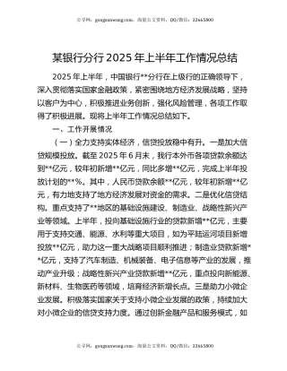 某银行分行2025年上半年工作情况总结