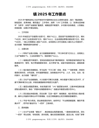镇2025年工作要点