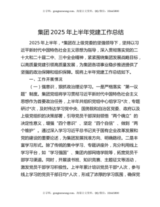 集团2025年上半年党建工作总结