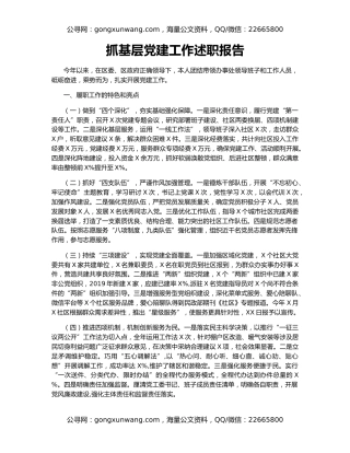 抓基层党建工作述职报告（2）