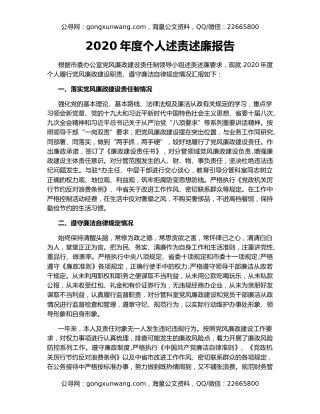 2020年度个人述责述廉报告（2）