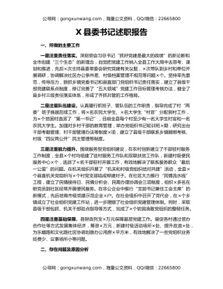 X县委书记述职报告21131