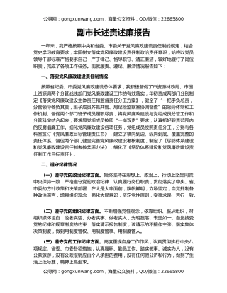 副市长述责述廉报告