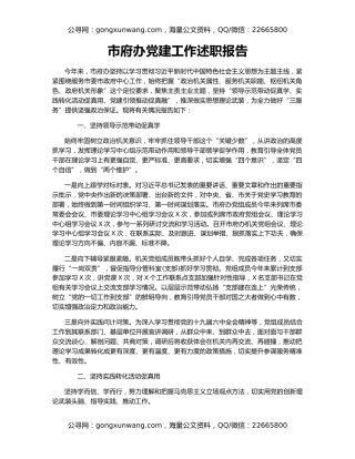 市府办党建工作述职报告