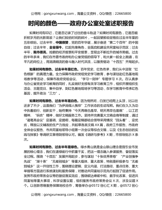 时间的颜色——政府办公室处室述职报告