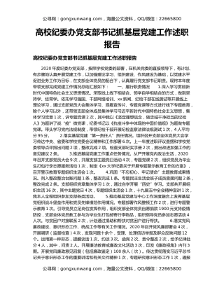 高校纪委办党支部书记抓基层党建工作述职报告