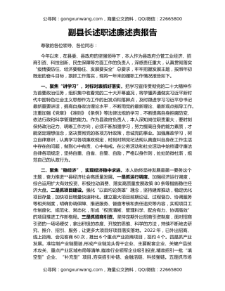 副县长述职述廉述责报告