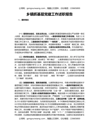 乡镇抓基层党建工作述职报告