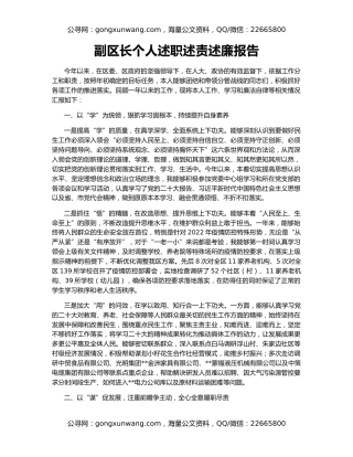 副区长个人述职述责述廉报告