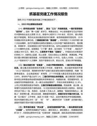 抓基层党建工作情况报告