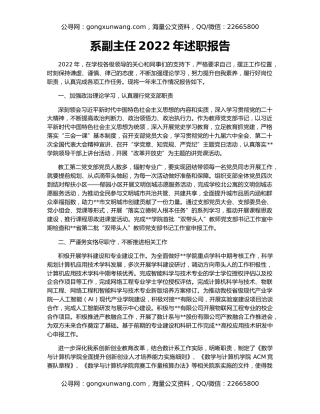 系副主任2022年述职报告