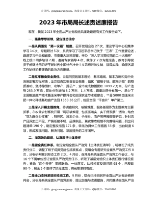 2023年市局局长述责述廉报告