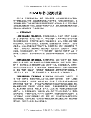 2024年书记述职报告