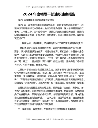 2024年度领导干部述职述廉报告