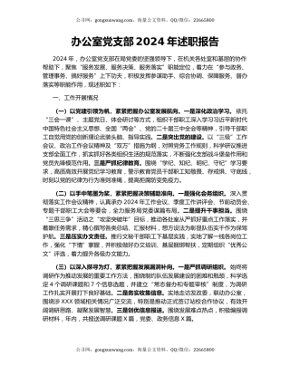 办公室党支部2024年述职报告