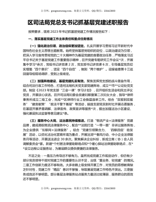 区司法局党总支书记抓基层党建述职报告