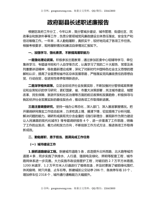 政府副县长述职述廉报告