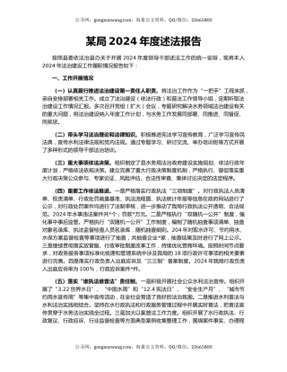 某局2024年度述法报告