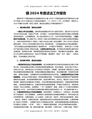 镇2024年度述法工作报告